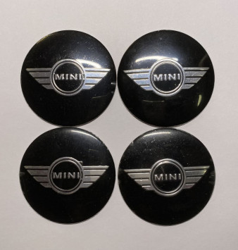 Этикетки на диски (метал)  диам. 56,5мм.  &quot;MINI&quot; черный  (4 шт.)