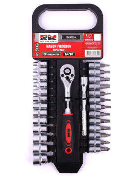 RedMark  Набор головок 6 гранных 1/4&quot; Dr + биты c трещоткой 28 предметов