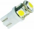 Маяк Cвет-од 12V  T10  5 SMD  10W   W2.1x9.5D    WHITE  (упак.10шт.)