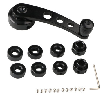 Ручка  стеклоподьёмника Carlife алюминий, черный 11см (к-т 2 шт)