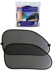 Шторки на присосках "Nova Bright" "Без надписи"  (65x38см) на бок трапеция  (2шт.)