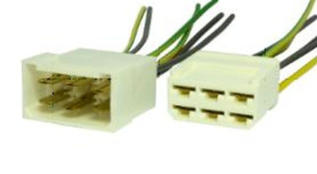 ЭТ Монтажный разъем 6 контактов (6.3 мм)  с проводами  (цена за 1штук)