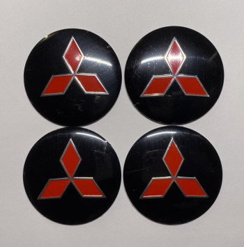 Этикетки на диски (метал)  диам. 56,5мм.  &quot;MITSUBISHI&quot; черный  (4 шт.)