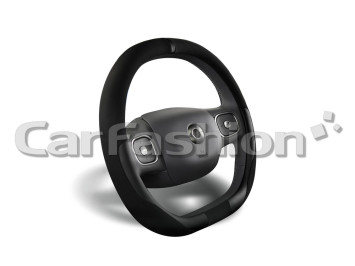 Оплетка на руль CF DRIVE - М, Чёрный/Чёрный (со скошенным низом) (искусственная замша/экокожа)