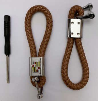 Брелок кожа плетенная  AMG  Коричневый