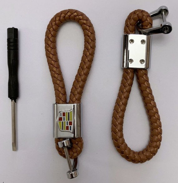 Брелок кожа плетенная  AMG  Коричневый