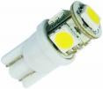 Маяк Cвет-од 12V  T10  5 SMD  10W   W2.1x9.5D    WHITE  блистер 2шт.