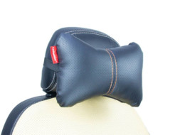 Подголовник-подушка &quot;ЭКОКОЖА&quot; черный/черный с красной ниткой