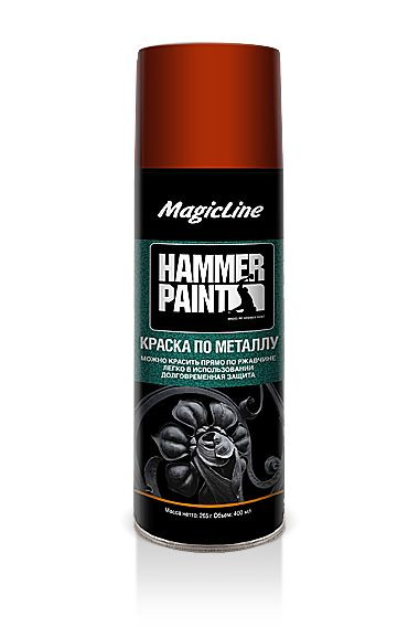 MagicLine  Краска по металлу (молотковая) 4007 красный (450мл)