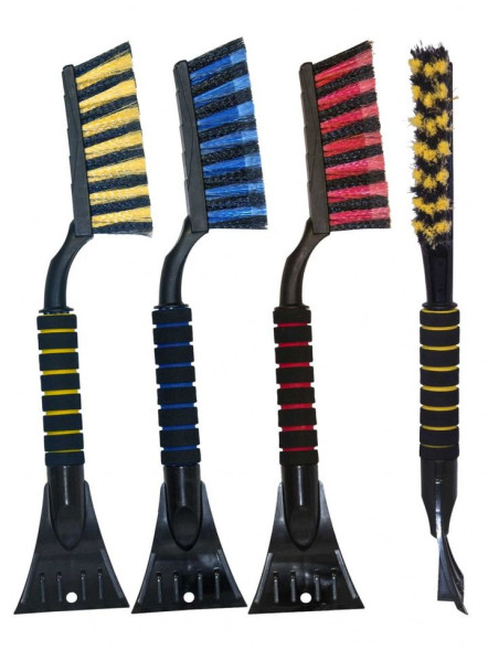 Щётка + скребок  для удал. снега и льда "Black&amp;Blue" поролоновая ручка, цветная (BB1001) (48см)