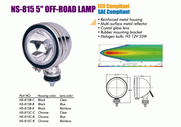 Фары доп. NS-815 C-C H3/12V/55W/D=122mm(5&quot;)