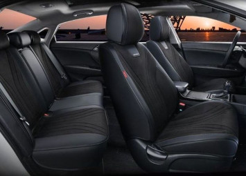 Чехлы «5D» PREMIUM каркасные «LEGION PLUS» Черный/Черный/Т.Серый (перфорация/экокожа/нубук)