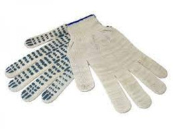Перчатки х/б  с ПВХ 10 класс 4-нитка белые  2шт.