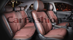 Комплект Накидок  «STING PLUS»  Кофе/Кофе  (твид экстра-класса/экокожа)