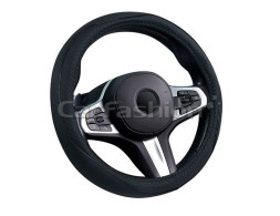 Оплетка на руль   CF  "CLUB" - S,  Чёрный/Чёрный (экокожа/перфорация)