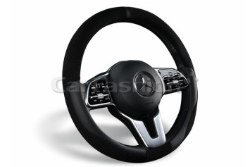 Оплетка на руль   CF  TAG - М, Чёрный/Чёрный (иск.замша/экокожа)