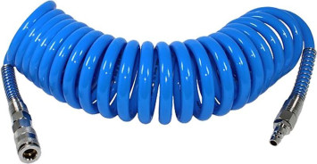 Шланг PU спиральный 15м*12мм*8мм с быстросъёмом 1/4" "М5"