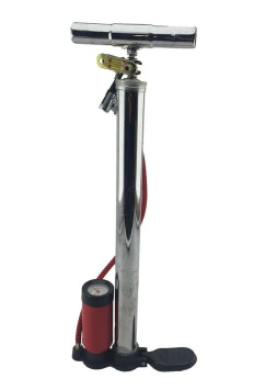 Насос ручной  с доп. цилиндром и манометром, хромированный