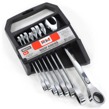 RedMark  Набор ключей комбинированных трещоточных 8 шт холдер (8,9,10,12,13,14,17,19)