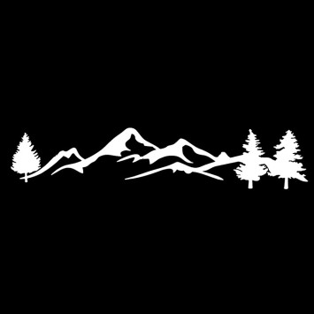 Наклейка &quot;Горы&quot;,  100х20см белый