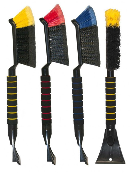 Щётка + скребок  для удал. снега и льда "Black&amp;Blue" поролоновая ручка, цветная (BB1003) (48см)