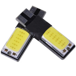 SOLAR  Свет-од  12V  T10 2 COB W5W  W2.1x9.5d  желтый