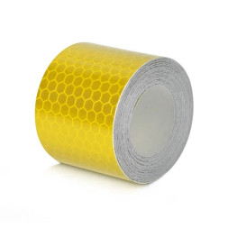 Отражатель лента на липкой основе 300см x 5см самоклей. Желтый