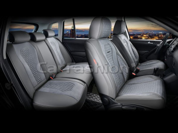 Чехлы «5D» PREMIUM каркасные «SENATOR PLUS» Серый/Серый/Серый (экокожа/нубук)