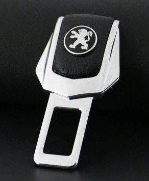 Блокировка ремня безопасности металл +кожа "PEUGEOT" 2шт.