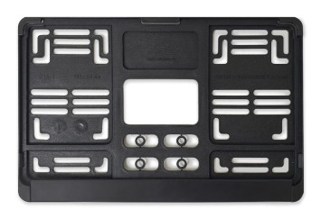 Рамка номера пластик  Чёрная с защелкой КВАДРАТНАЯ  для автомобиля нового образца ГОСТ (296х192мм)