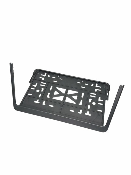 Рамка номера пластик  Чёрная с защелкой КВАДРАТНАЯ  для автомобиля нового образца ГОСТ (296х192мм)