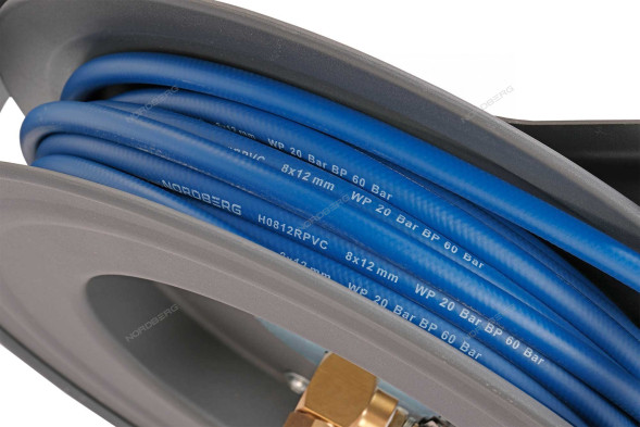 Гибридный воздушный шланг NORDBERG HR0820RPVC на стальной катушке (8х12 мм, 20 м)