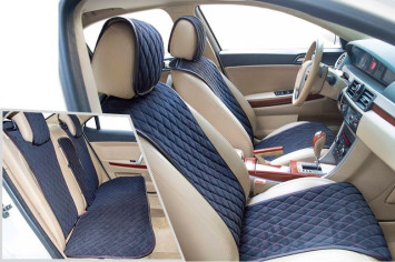 Комплект Накидок «BULLET PLUS» Чёрный/Красный (велюр класса люкс)