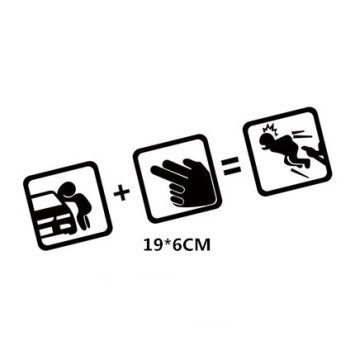 Наклейка  не трогай мой автомобиль №2  19x6см  Черный