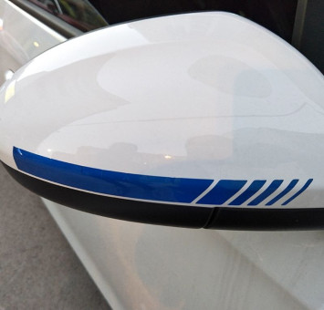 Наклейки на зеркала полоса 20х2см  Синий