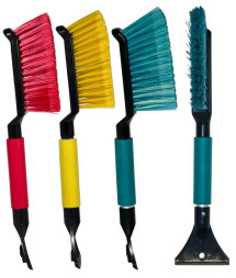Щётка + скребок  для удал. снега и льда "Black&amp;Blue" поролоновая ручка, цветная (ВВ1004) (42см)