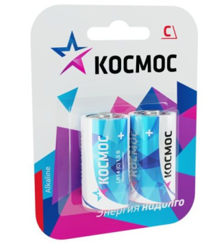 Батарейки Космос   LR14 (средние) цена за 2шт.