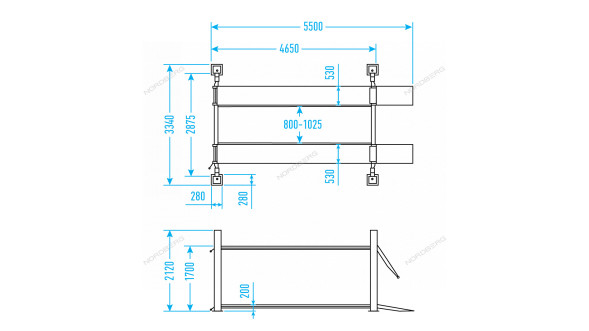 Четырехстоечный подъемник Nordberg 4445J_M для слесарных работ (механические стопора)