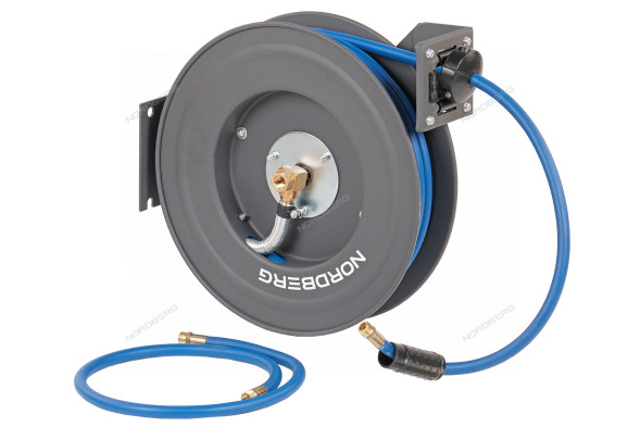 Гибридный воздушный шланг NORDBERG HR1020RPVC на стальной катушке (10х15 мм, 20 м)