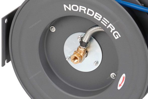 Гибридный воздушный шланг NORDBERG HR1020RPVC на стальной катушке (10х15 мм, 20 м)