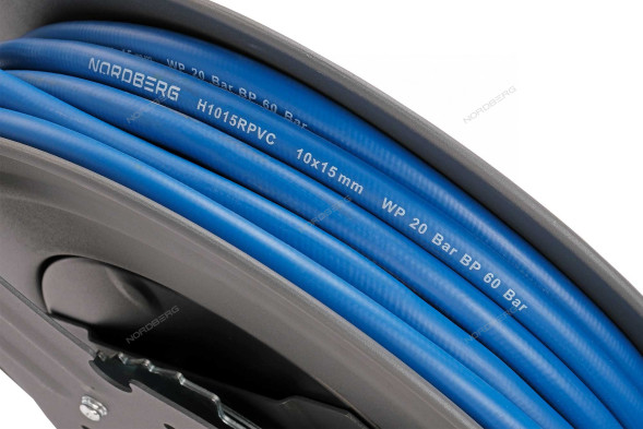 Гибридный воздушный шланг NORDBERG HR1020RPVC на стальной катушке (10х15 мм, 20 м)