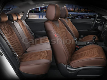 Чехлы «5D» PREMIUM каркасные «SHELL PLUS» Кофе/Кофе/Кофе (экокожа/нубук)