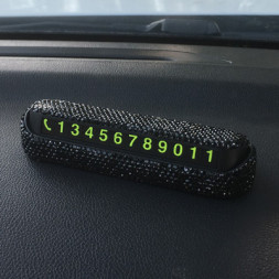 Табличка с номером телефона под стекло Swarovski  Черный