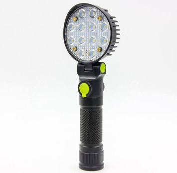 Фонарик диодный  Carlife 12 SMD под акб 18650 , магнит