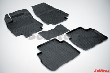 Коврики резиновые   Nissan Tiida c 2007г.-  БОРТ