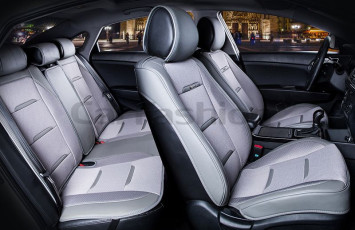 Комплект Накидок «BUSINESS PLUS» Серый/Серый/Серый (ультрадышащая ткань/экокожа)