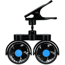 Вентилятор двойной , вращается 720° , 12V,  на присоске (лопасть d70мм)