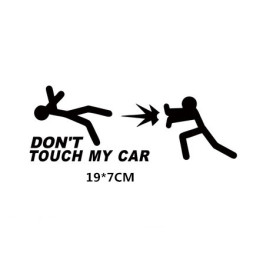 Наклейка  не трогай мой автомобиль №3  19x7см  Черный