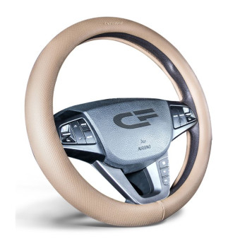Оплетка на руль CF ATOM - М, Бежевый (экокожа/перфорация)
