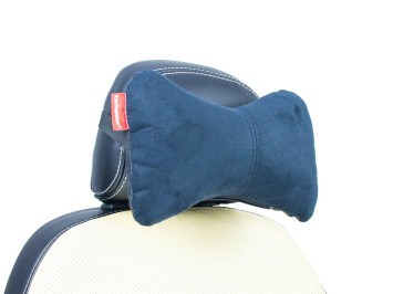 Подголовник-подушка "ЭКОКОЖА/ЗАМША" черный/черный/черный